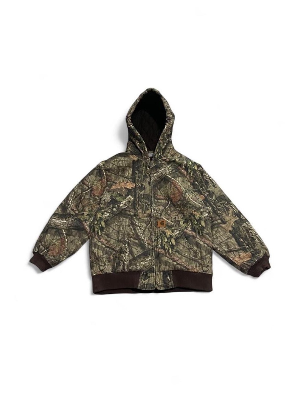 Carhartt Camo Jacket Youth L 14-16 Insulated Realtree Hooded Canvas Mossy Oak